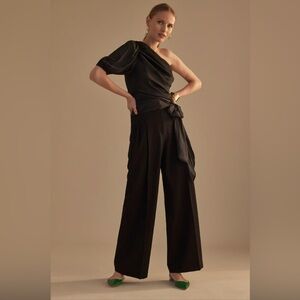 DOLAN NWT One Shoulder Draped Date Night Party Size L Black Women's Top‎